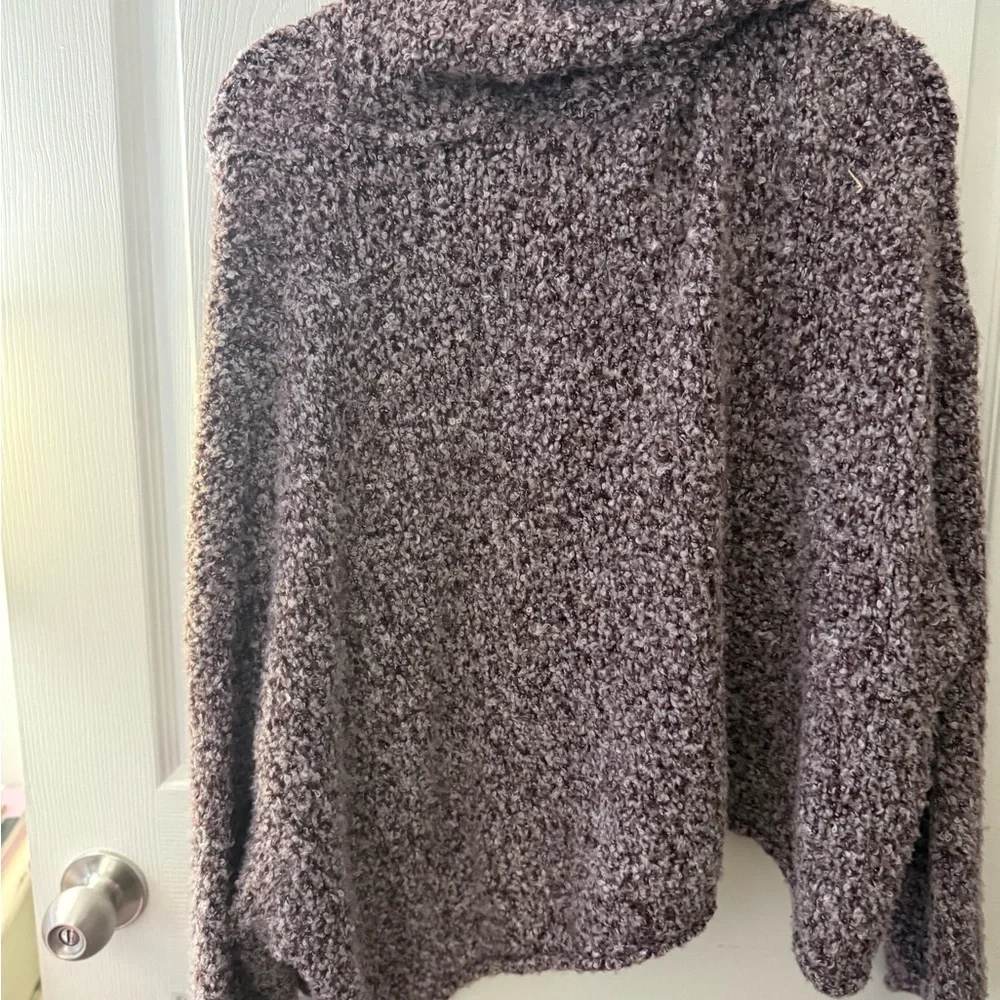 Free People Cozy Women's Sweater in Heathered Gray/purple - Picture 5 of 8